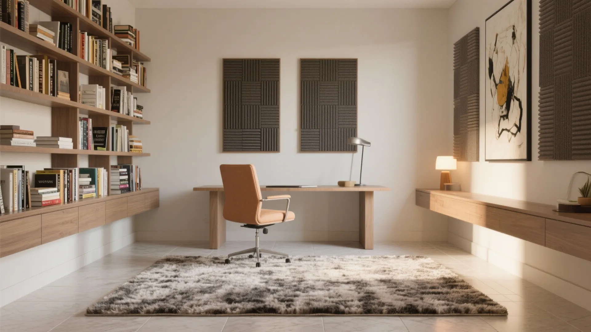 Acoustic Layers: Rugs, Panels, and Book Spine Density