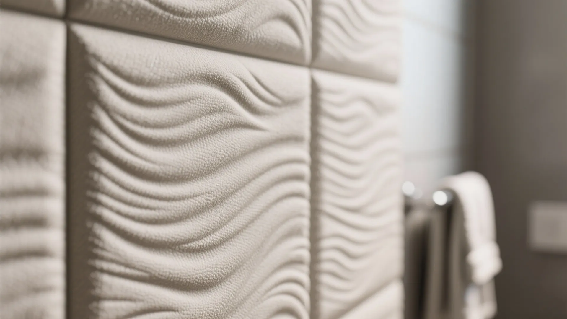 4. Textured acoustic panels for better sound and style