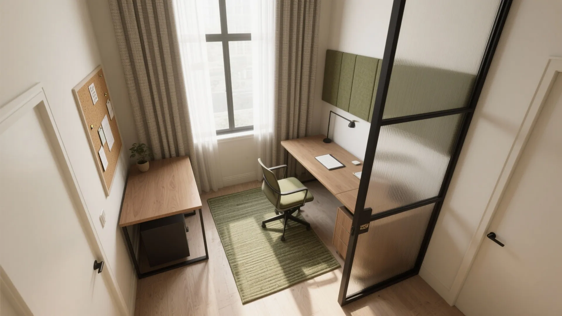 Acoustic Zoning with Soft Layers and Selective Glass