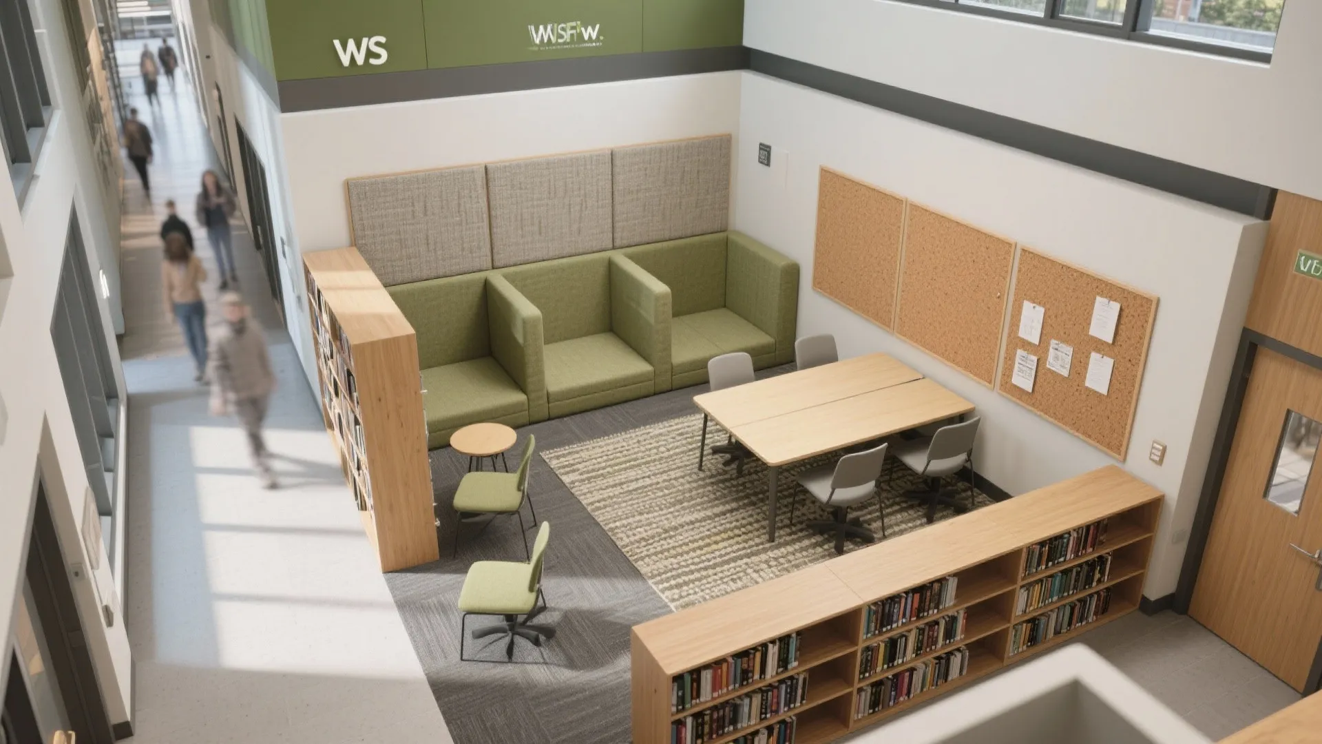 Acoustic zoning for shared study rooms