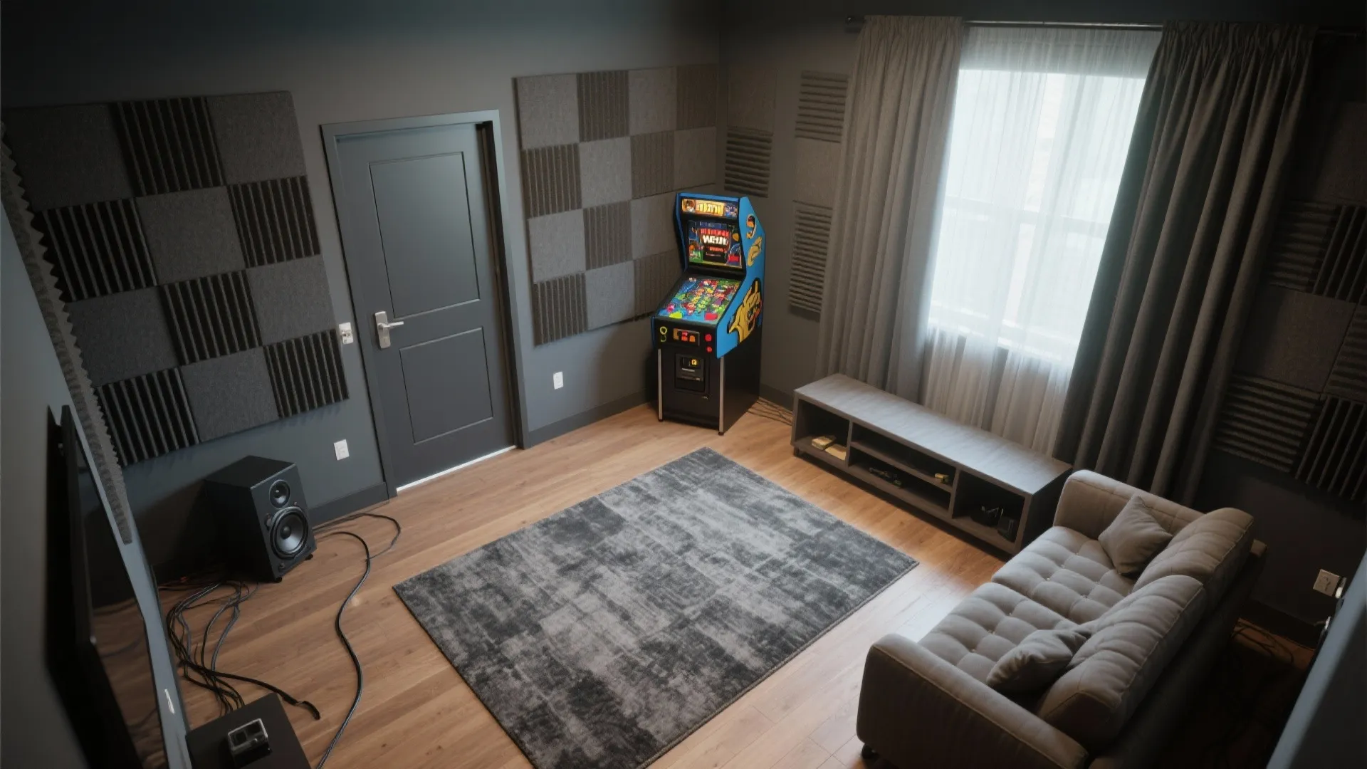 Acoustic-First Game Room That Keeps Peace
