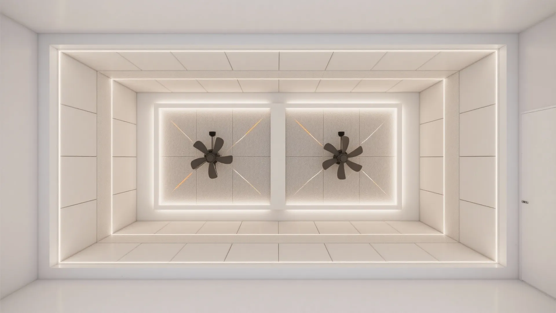 Layered rectangle with integrated acoustic panels