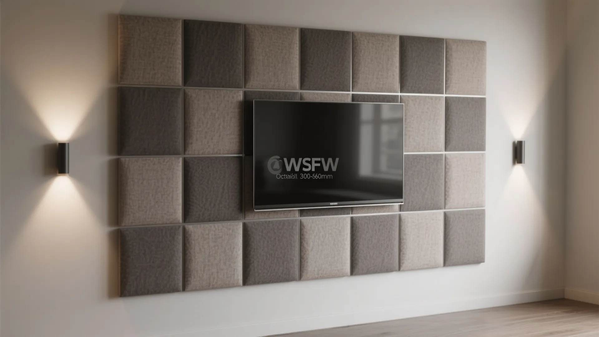 Acoustic Fabric Panels in a Minimalist Media Wall