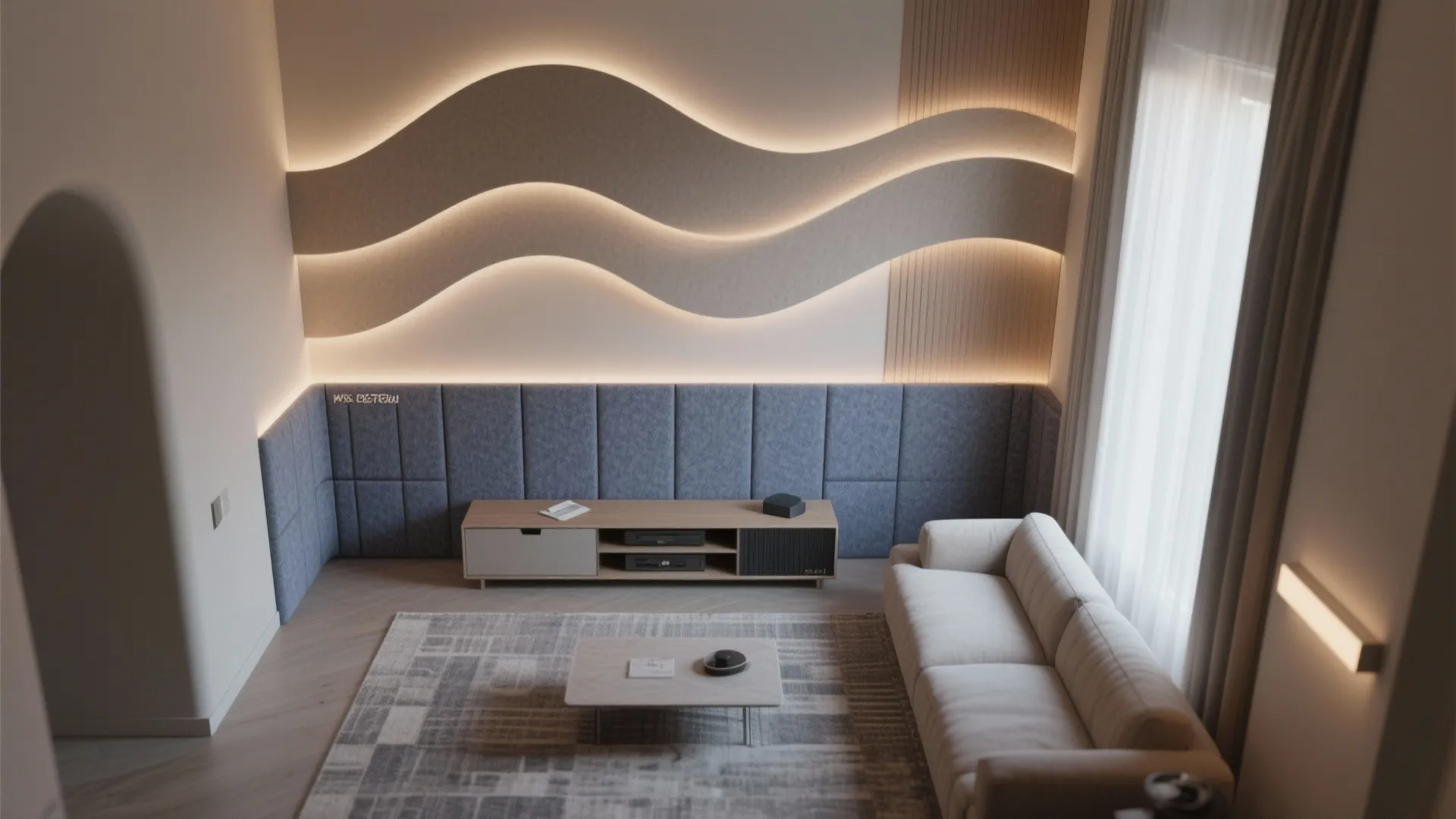 Acoustic Waves for Quiet Living Walls