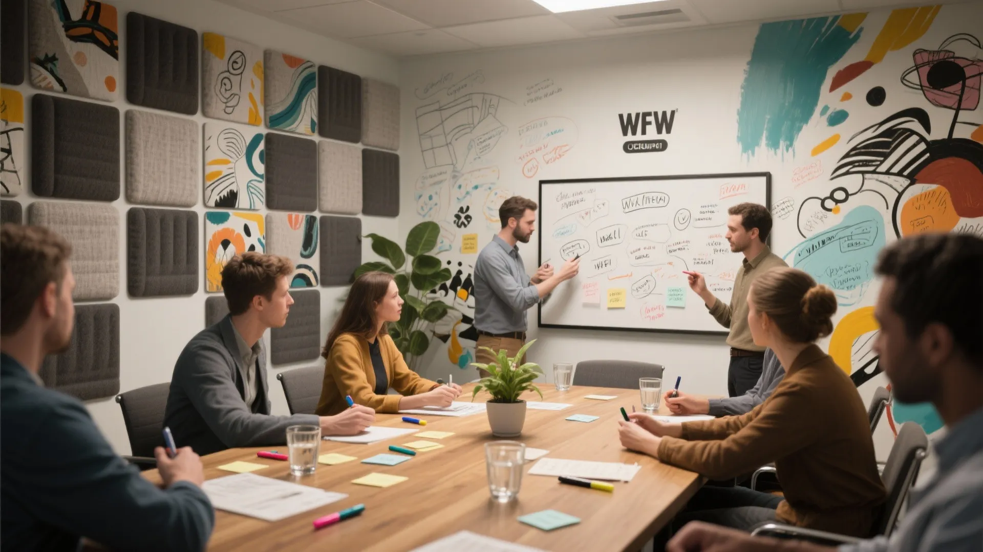 4. Functional art: acoustic panels and writable surfaces