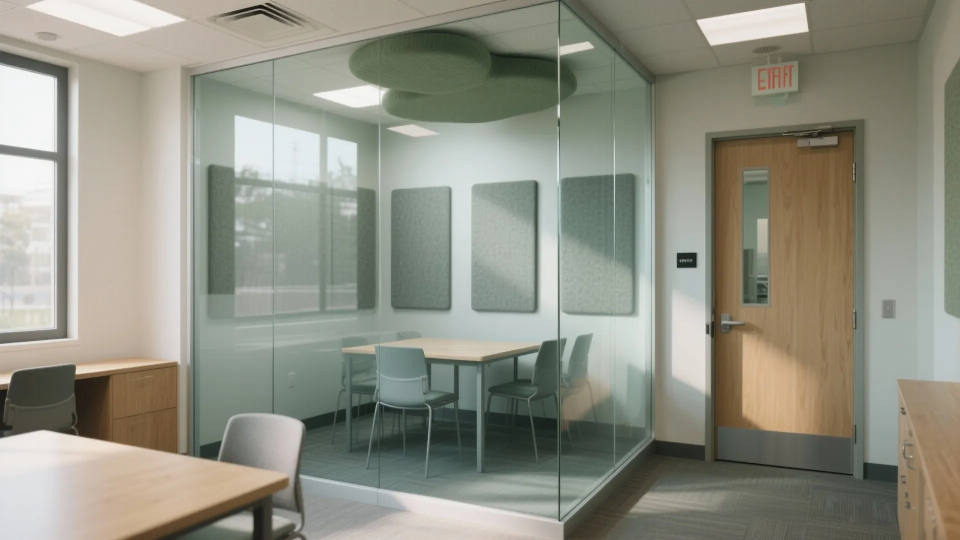 Acoustic Zoning with Glass and Soft Panels