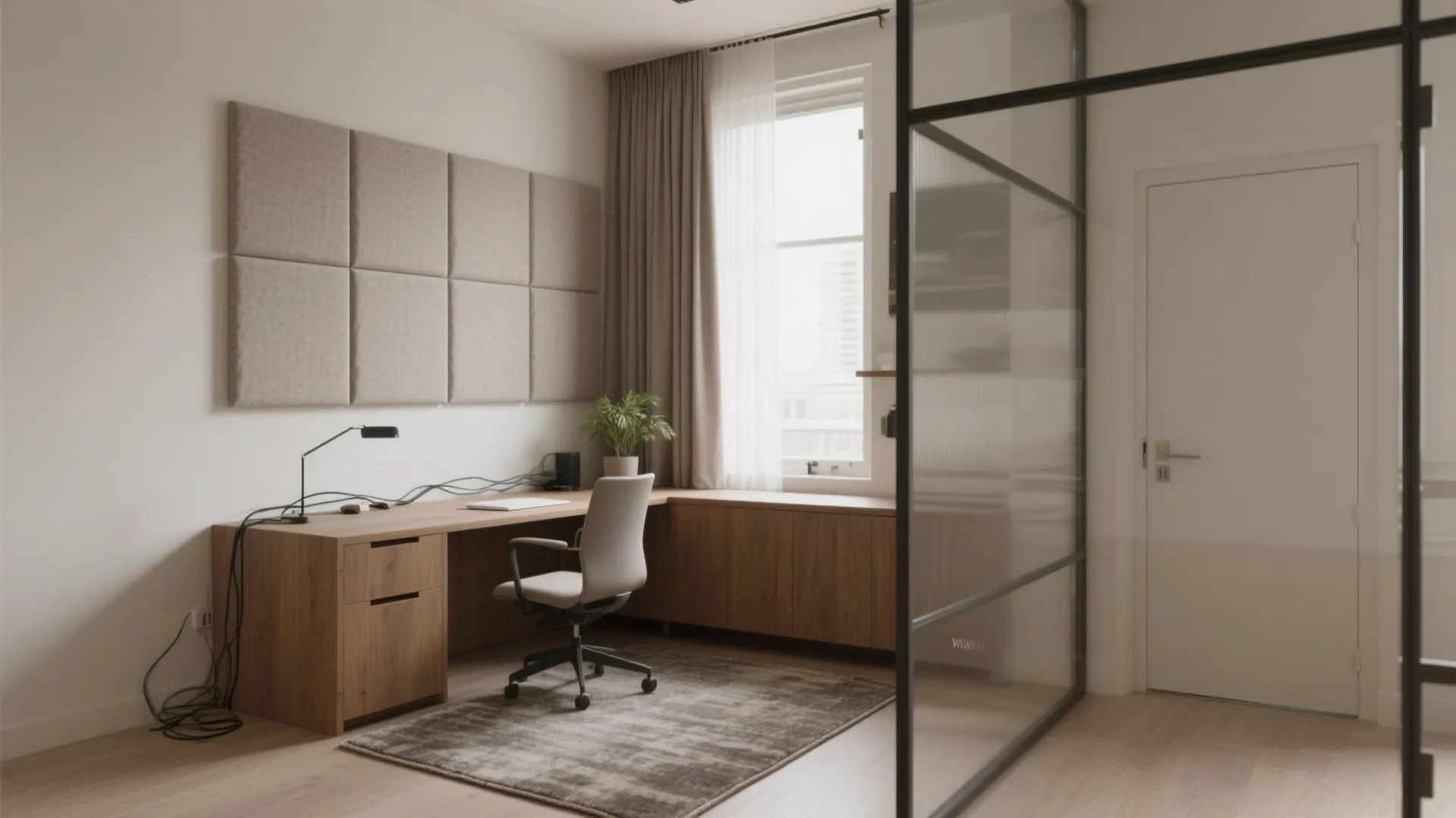 Acoustic zoning with soft finishes and clear sightlines