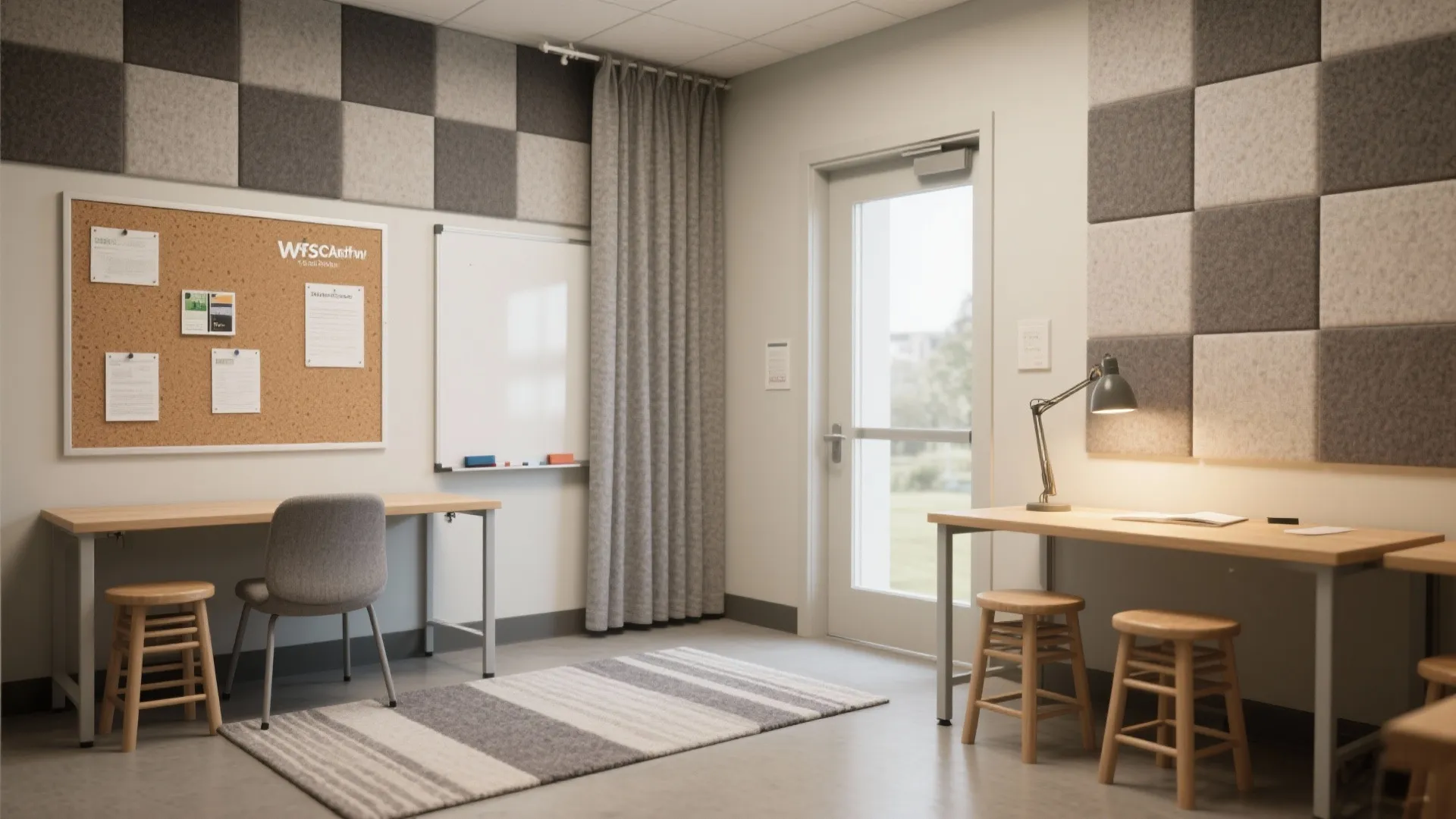 Acoustic-first zoning for quiet focus