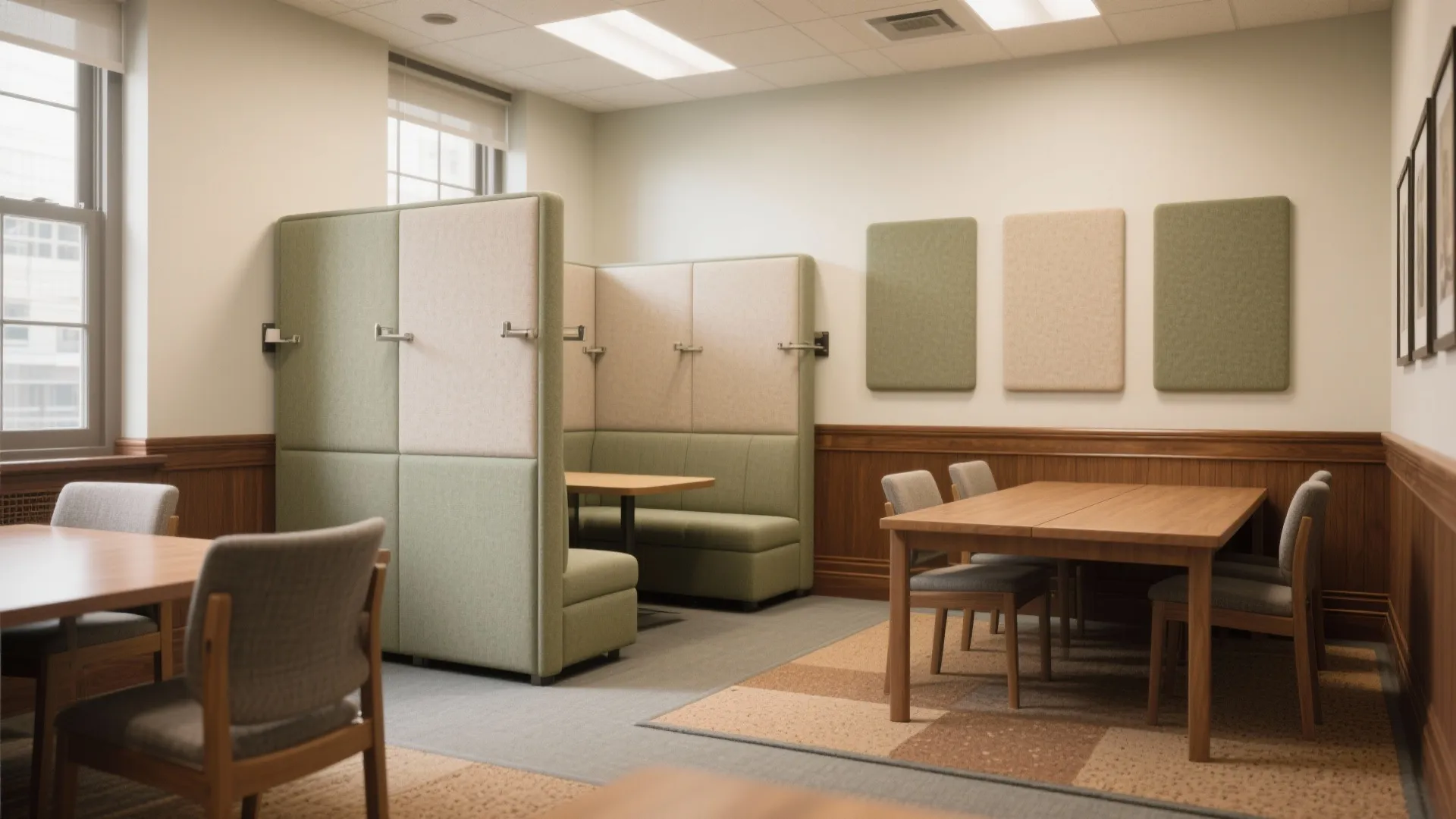 Adaptive acoustic zoning in compact study rooms