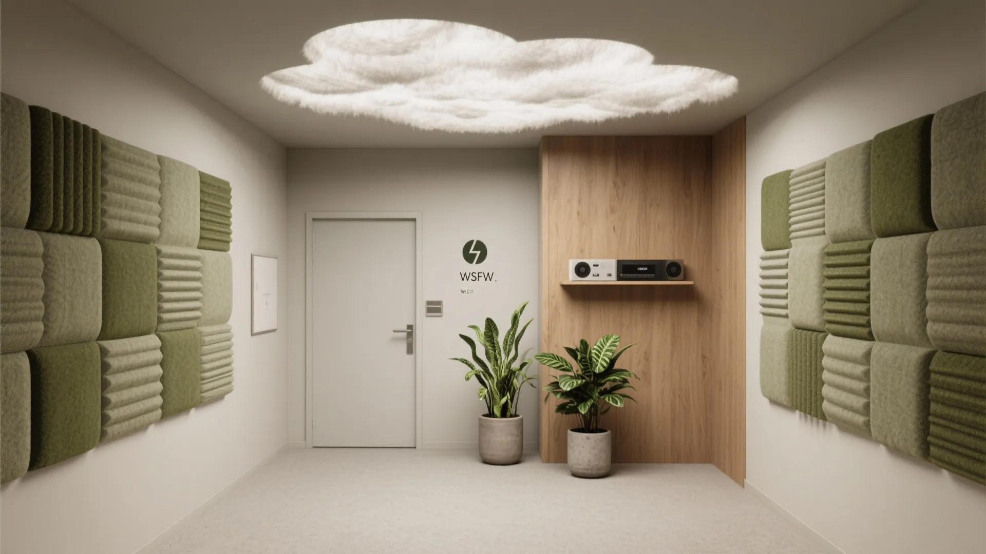 5) Calming acoustics and micro-biophilia