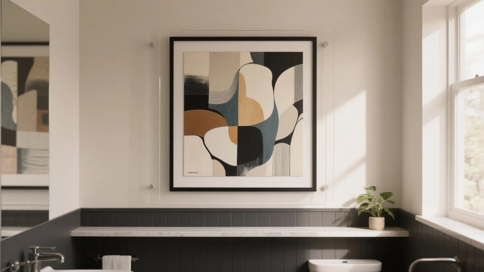 2) Oversized Art in Acrylic Frames