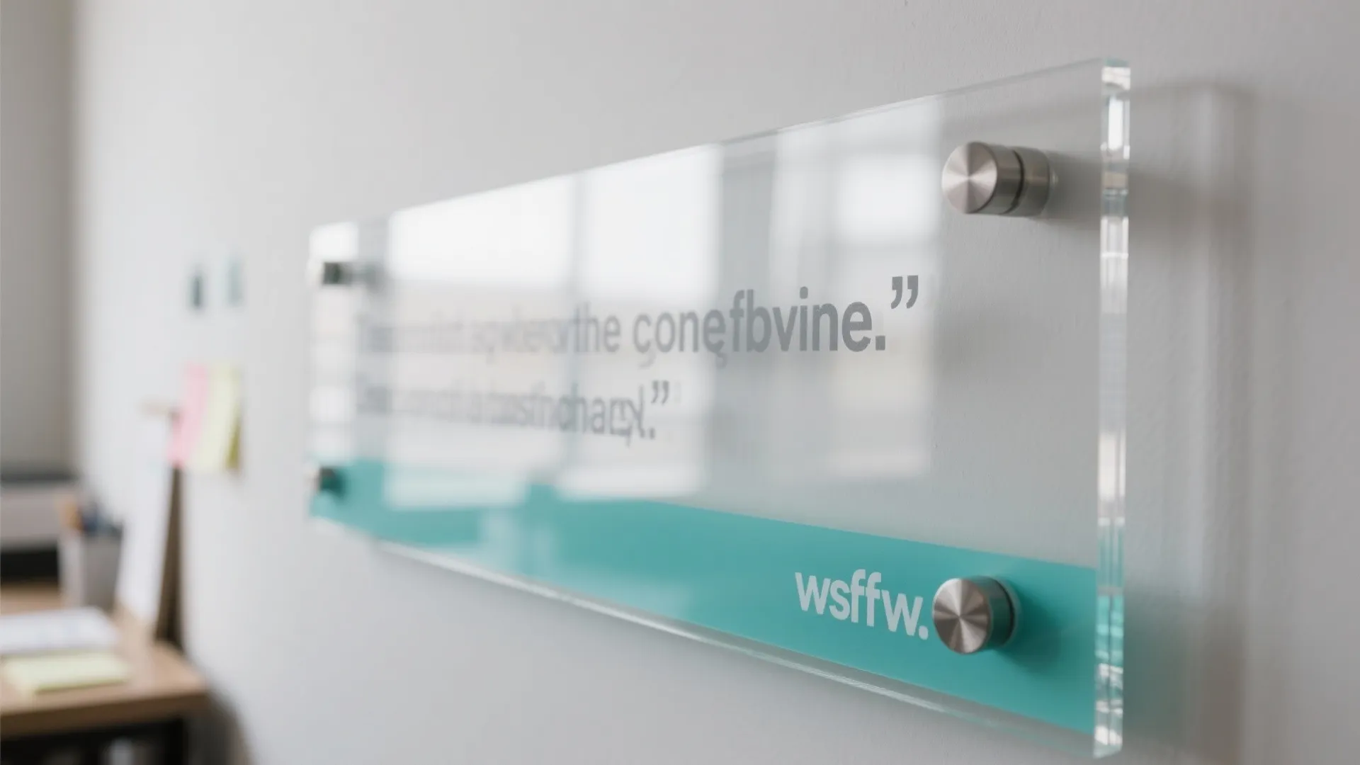 Transparent Acrylic or Glass Quote Backboard