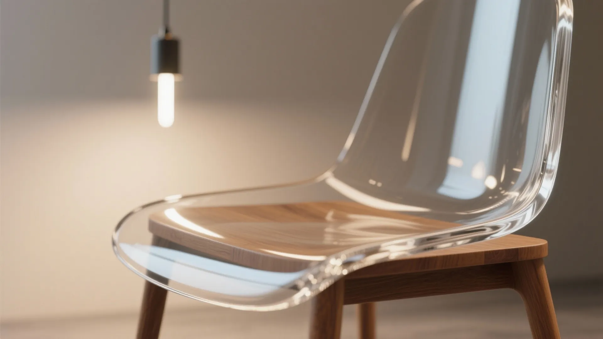 5. Transparent chairs and slim-profile lighting