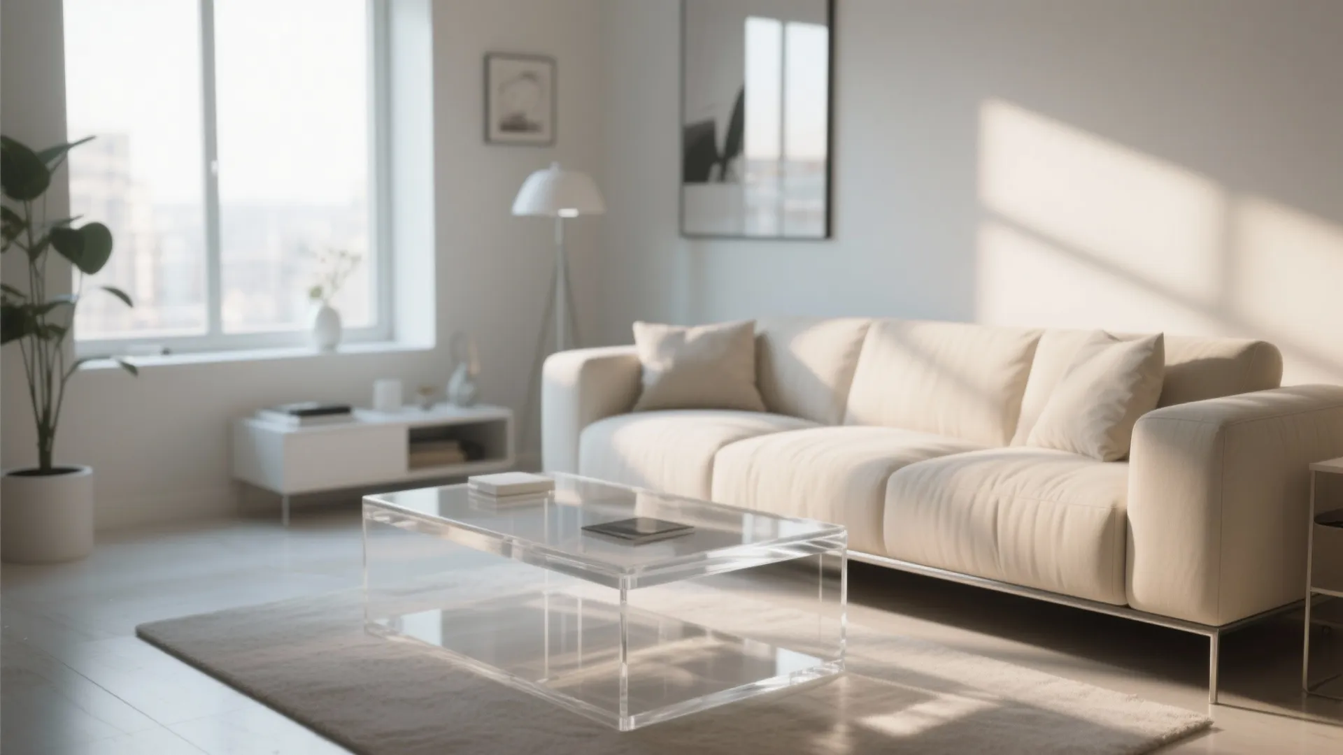 7. Acrylic Coffee Table