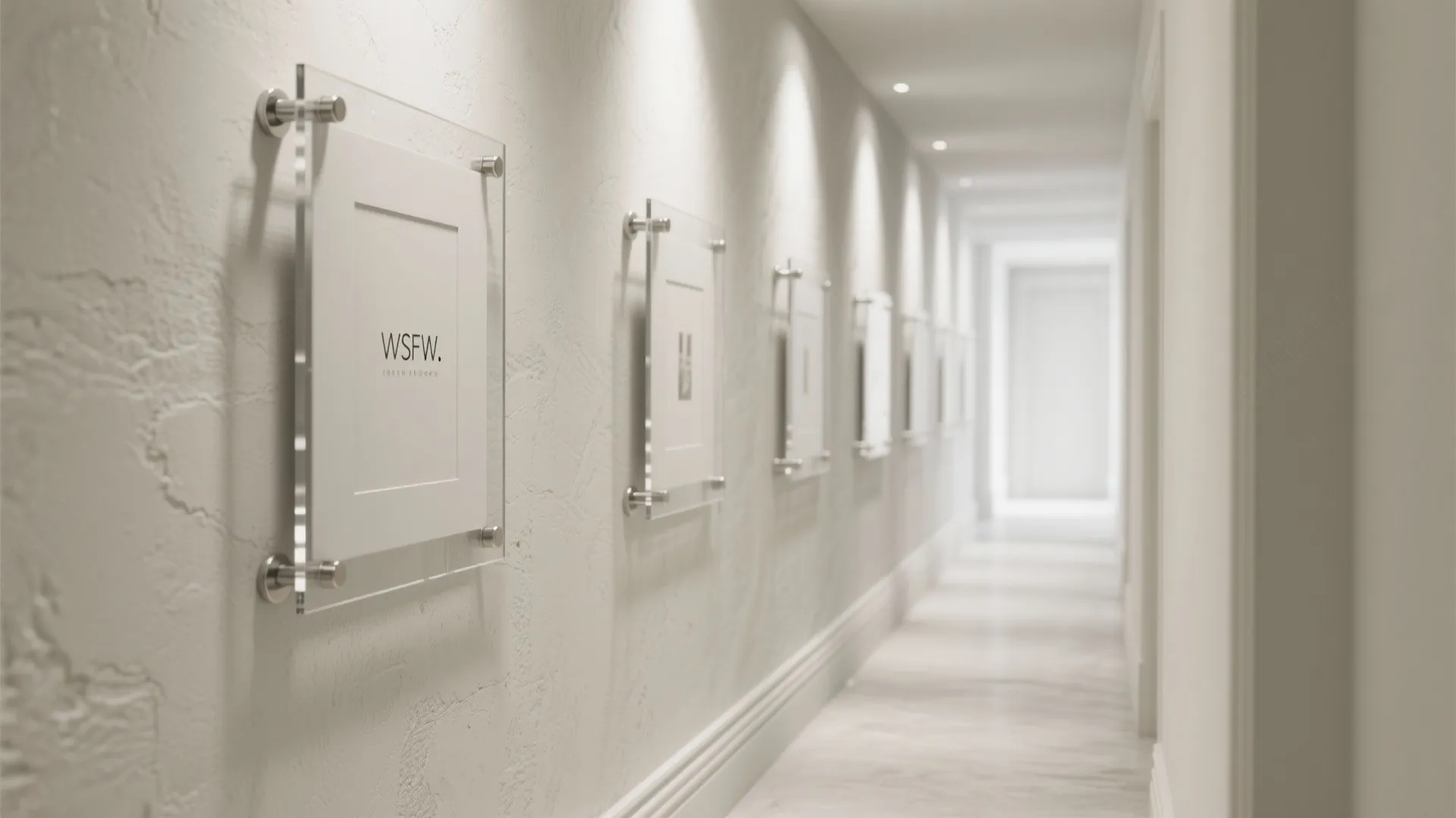 Floating acrylic frames for an airy feel