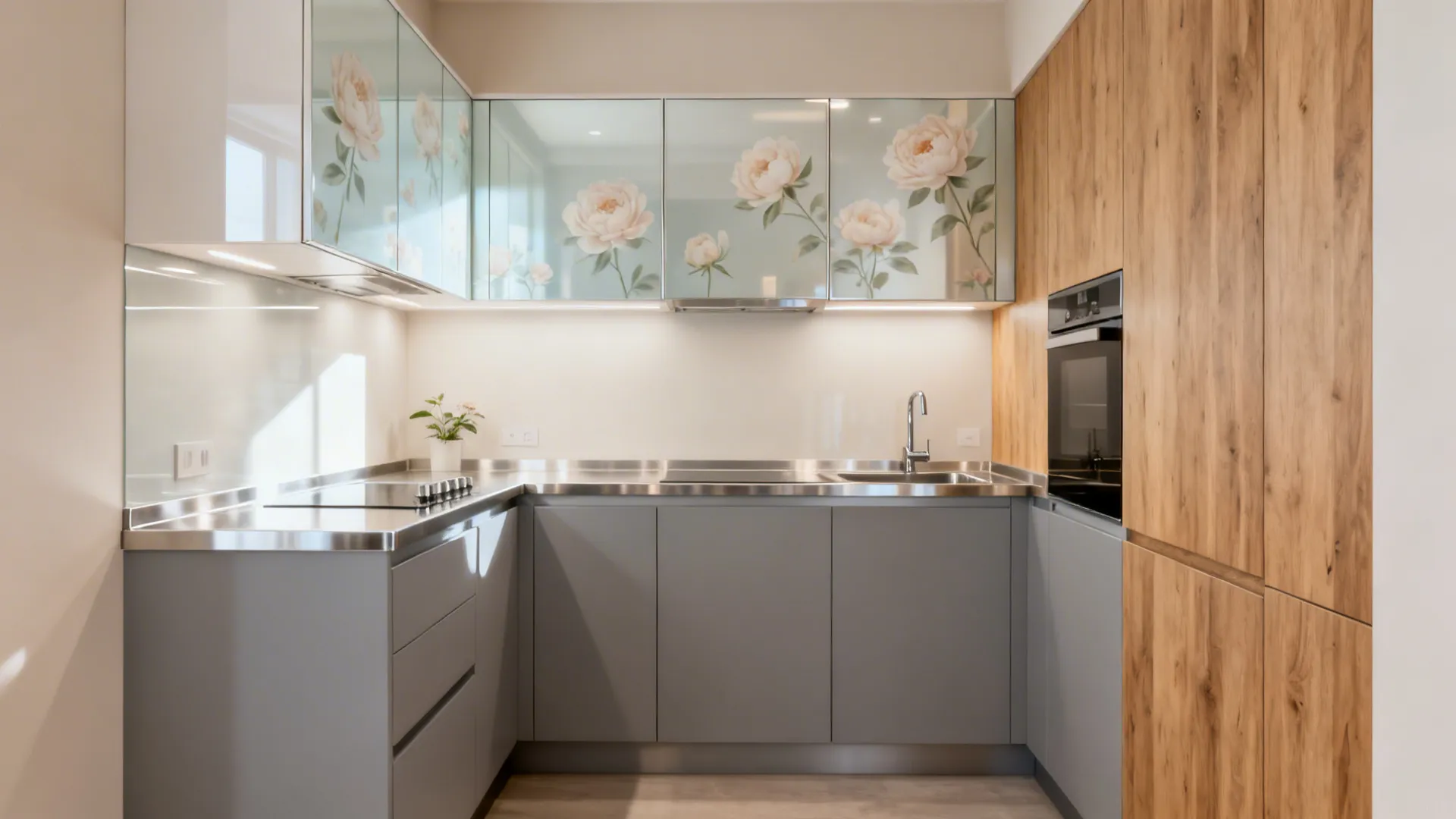 5 kitchen cupboards design ideas with acrylic floral sheets: Small kitchens, big creativity: my 5 proven ways to use acrylic floral sheets on cupboards for a brighter, smarter space