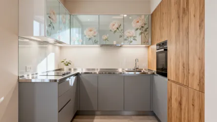 5 kitchen cupboards design ideas with acrylic floral sheets