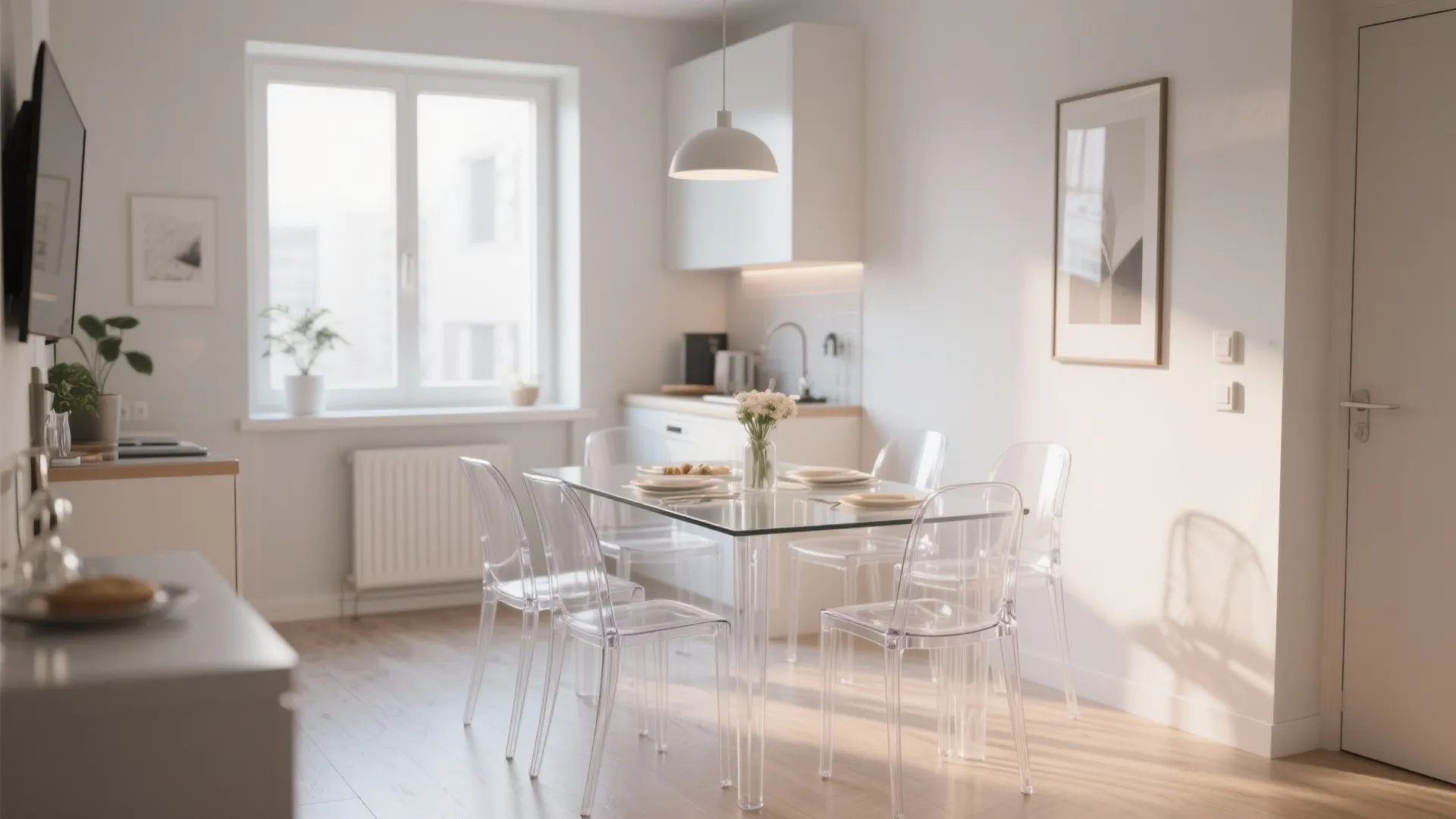 9. Glass or Acrylic Furniture