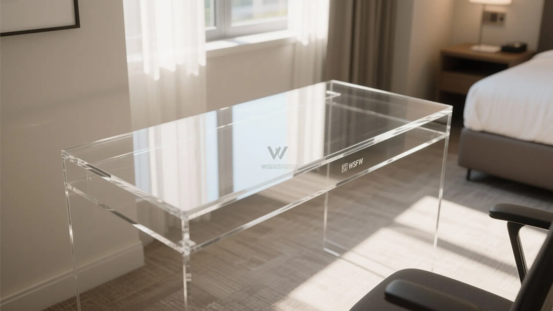 9. Acrylic or Glass Desk