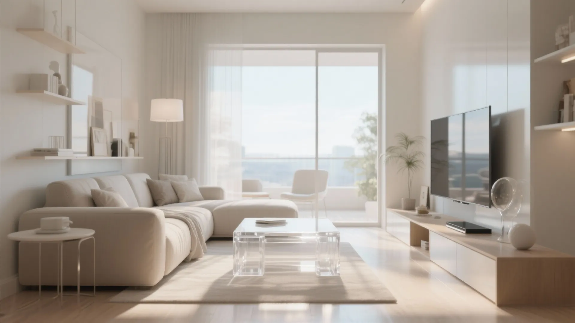 9. Lucite or Acrylic Ottoman