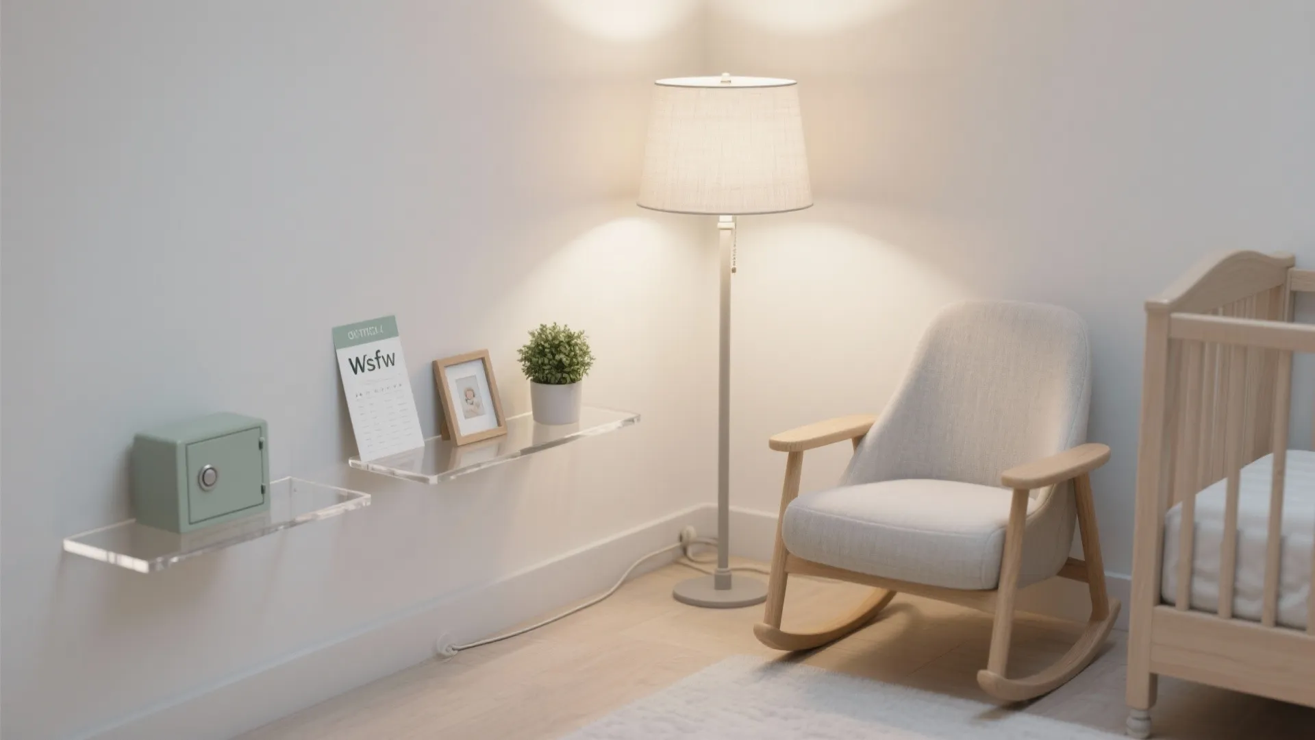 2) Acrylic & Light: Airy Shelves and Soft Glow