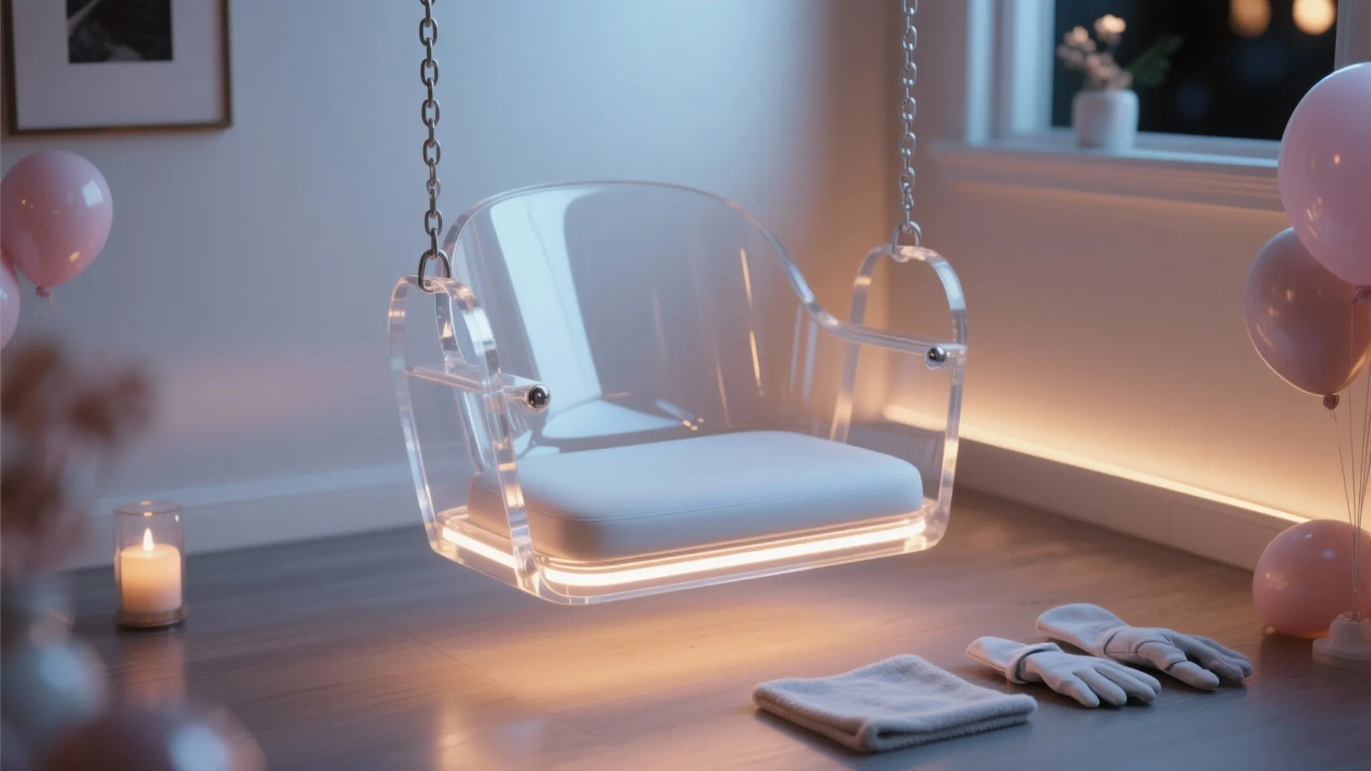 Modern Acrylic Swing with LED Glow