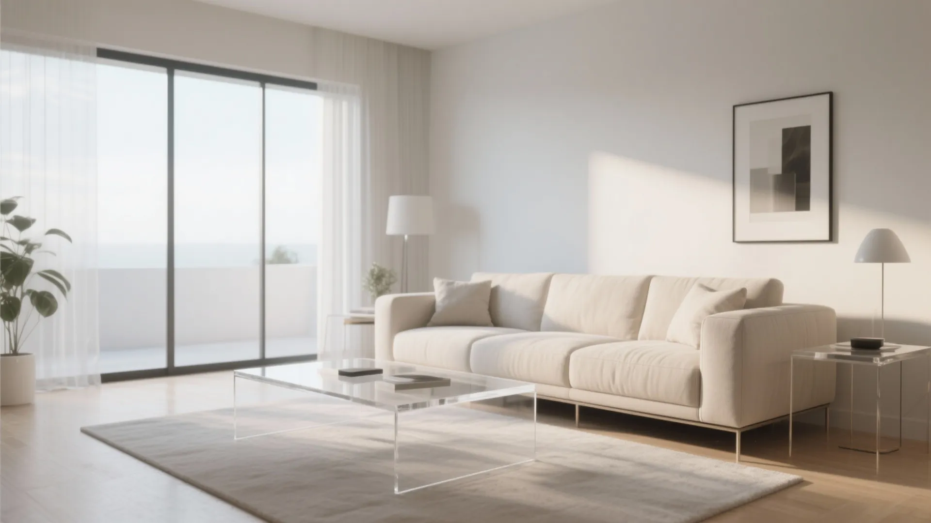 6. Glass or Acrylic Furniture