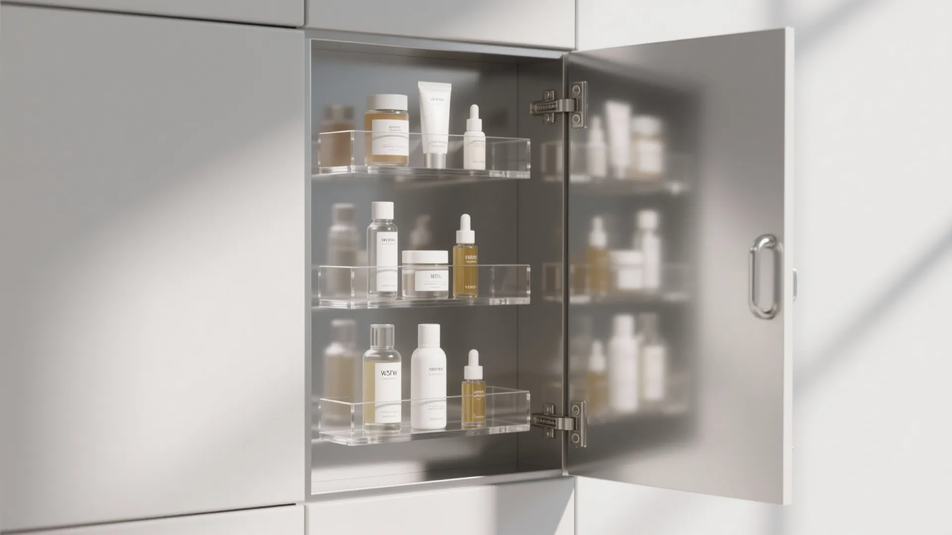 2. Tiered clear acrylic racks