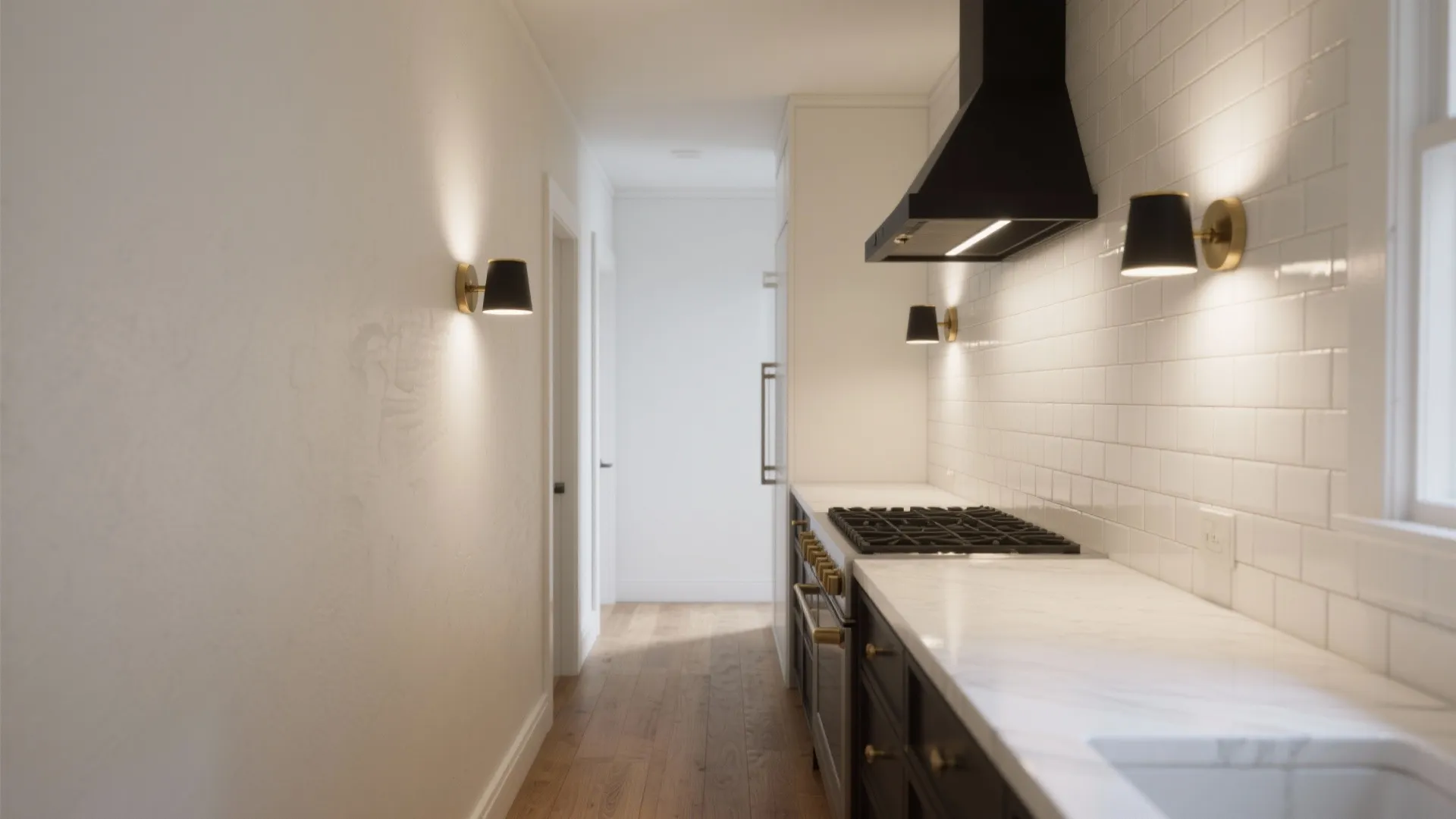 Low-profile (ADA-friendly) sconces for narrow passages