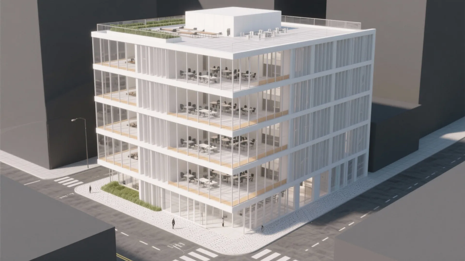 Five-Storey Commercial Blueprint, Written for Tomorrow: A future-forward reading of a 5-storey commercial building floor plan as a living interface
