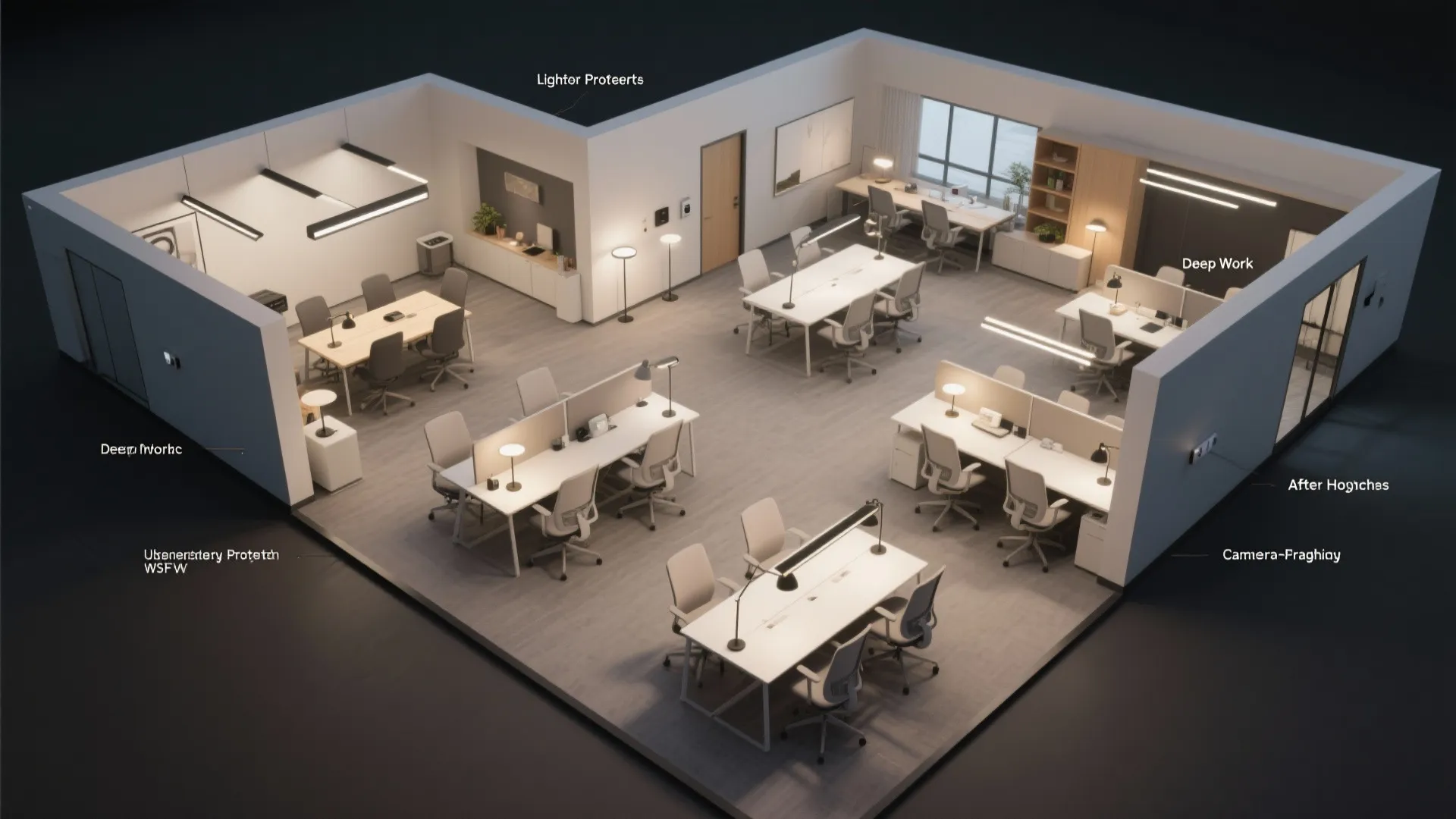 Adaptive Lighting for Hybrid Zones