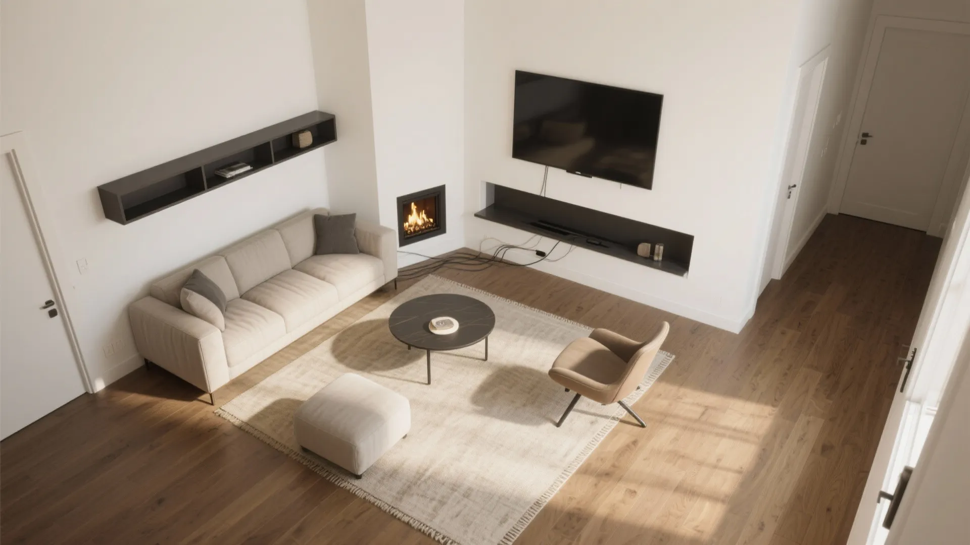 Adjacent Walls with L-Shaped Seating