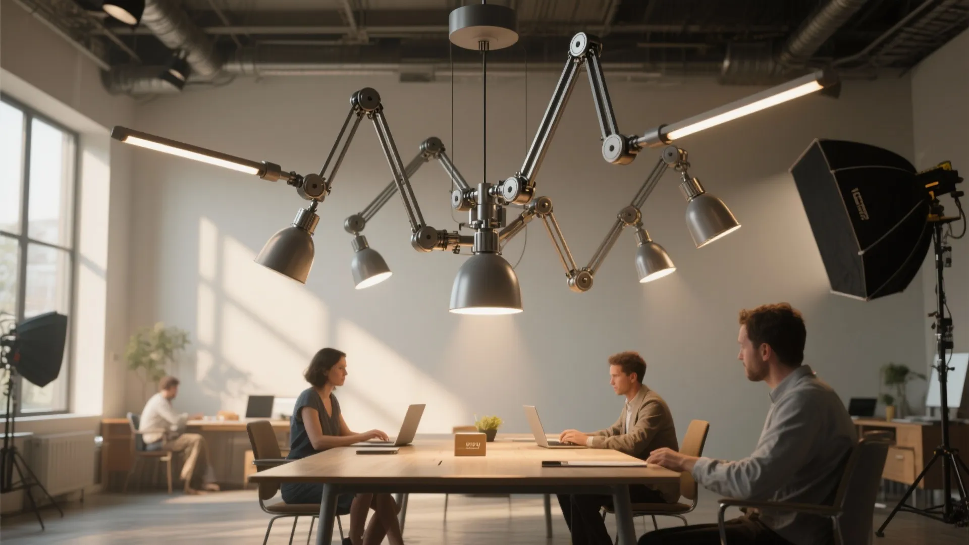 4. Adjustable-arm chandelier for flexible tasking