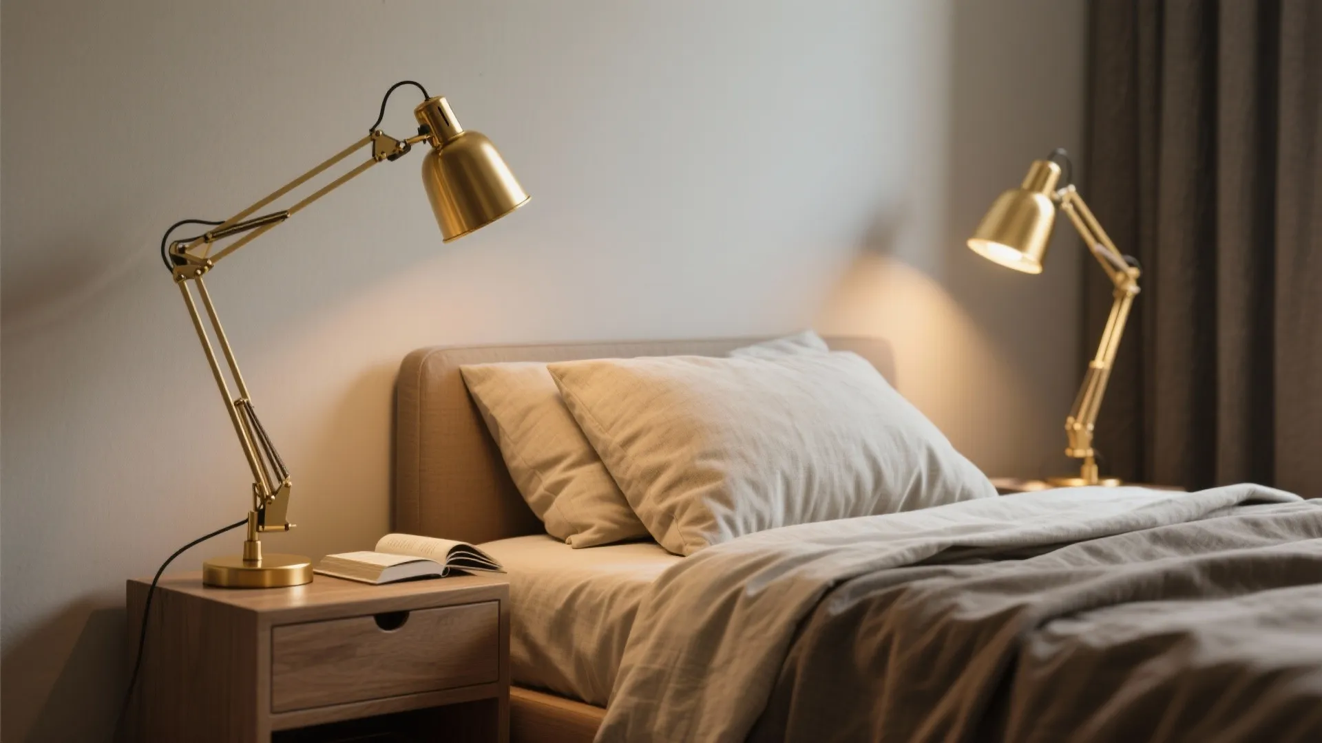 2. Adjustable Arm Lights by the Bed