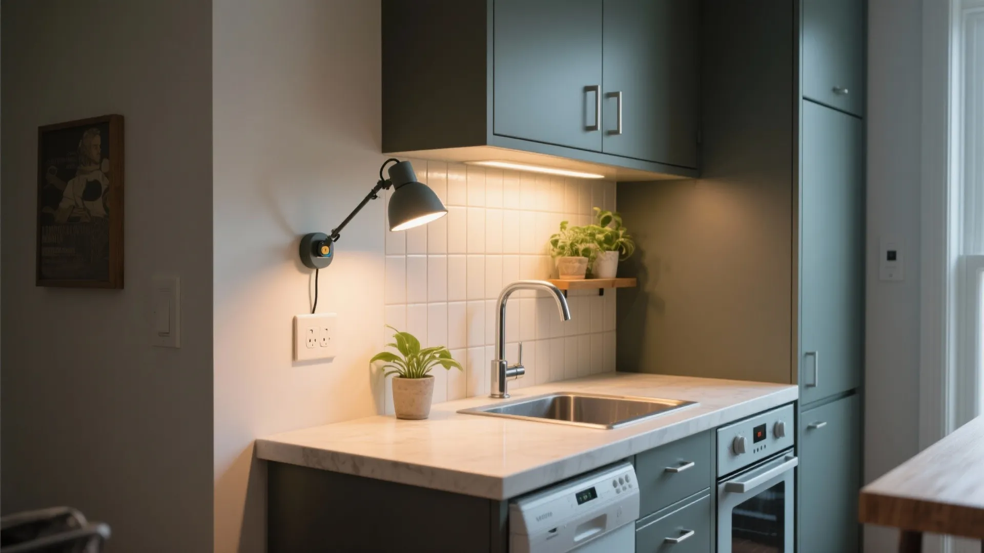 Adjustable arm lamps for flexible zones