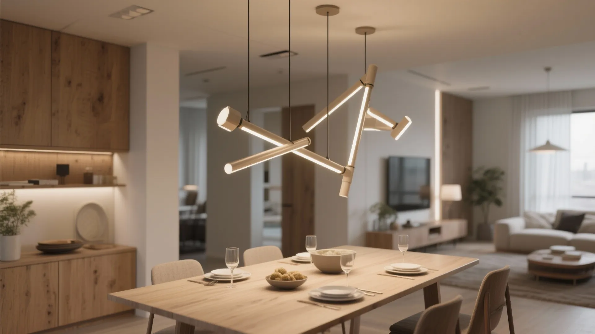 3. Adjustable Arm Chandelier