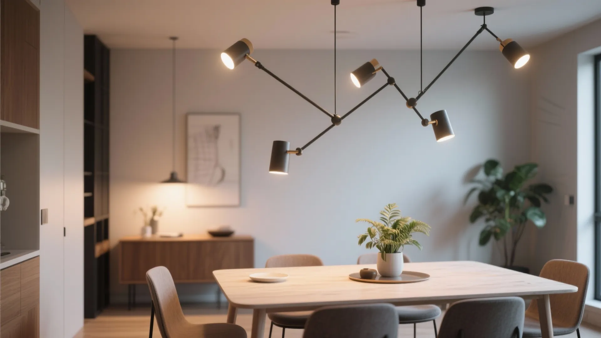 5. Adjustable Arm Chandeliers