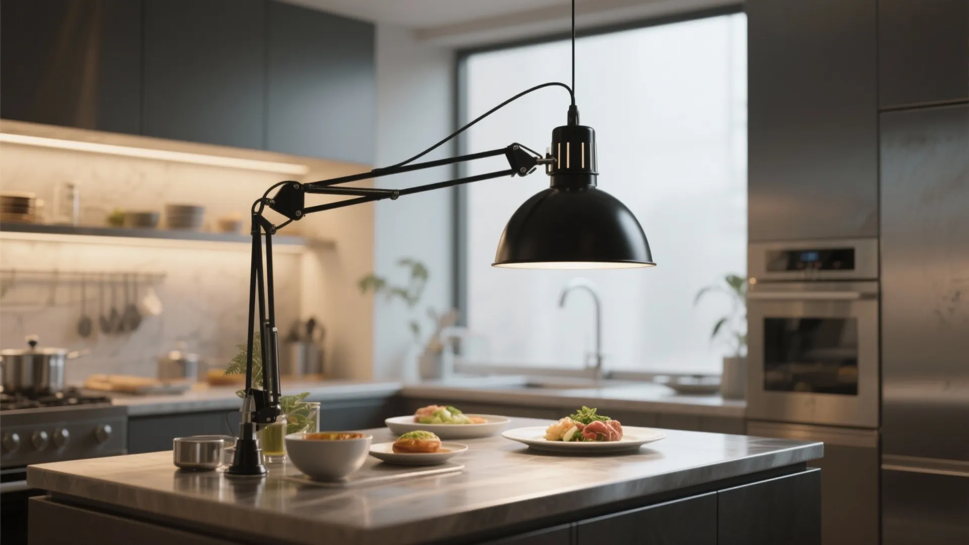 4. Adjustable Single-Arm Pendants for Flexible Tasking