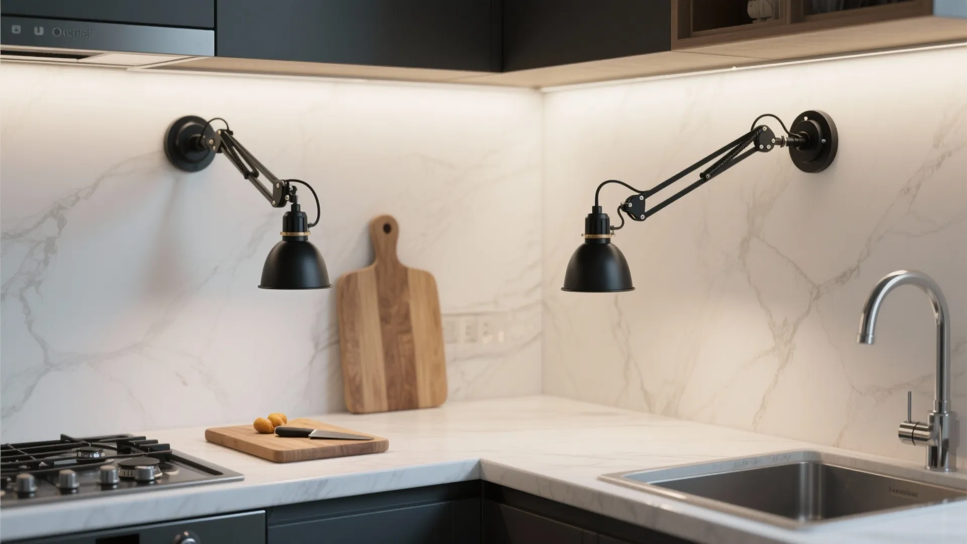 4. Adjustable-Arm Black Pendants for Flexible Tasking