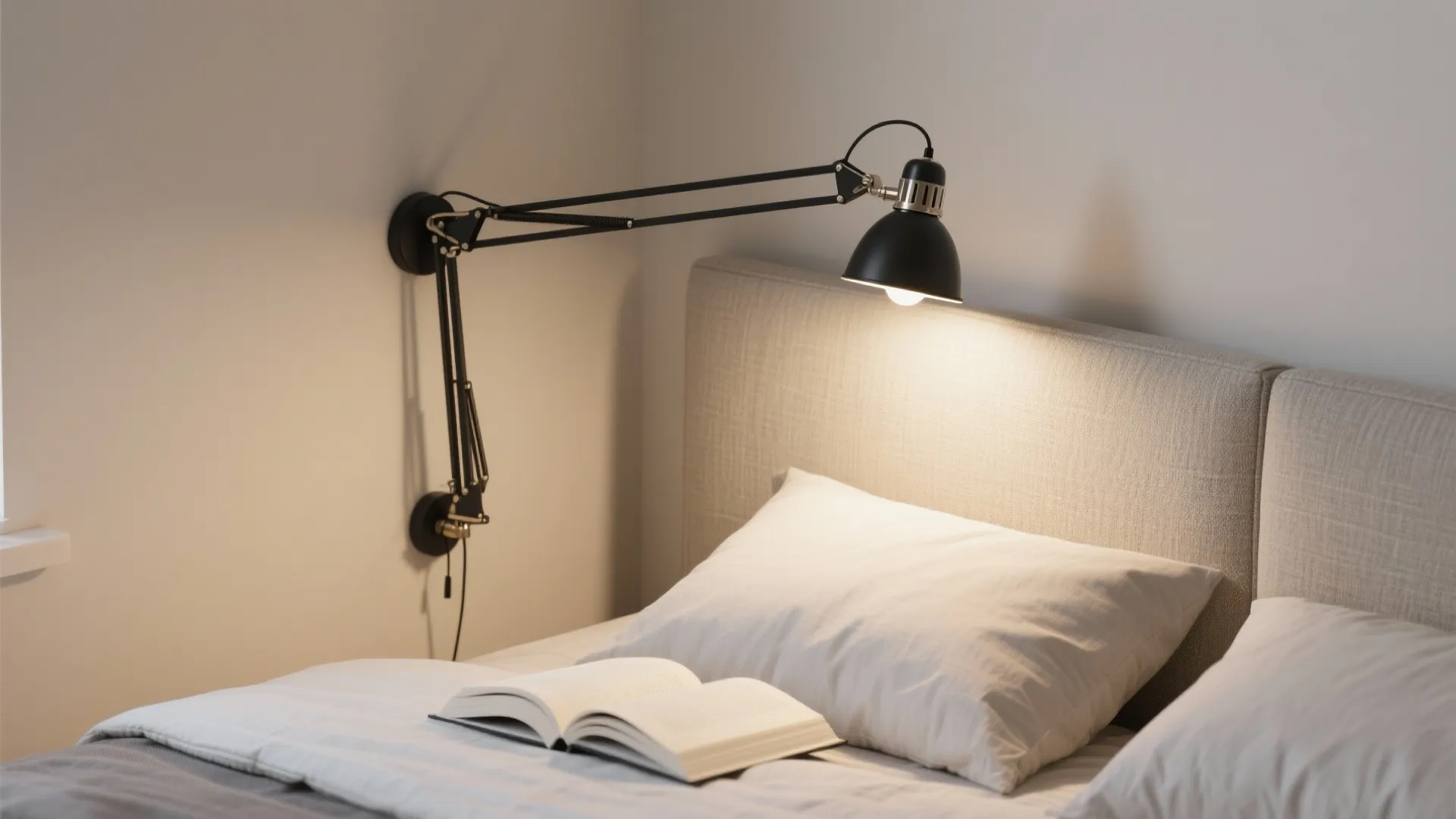 Adjustable arm lamps for reading comfort