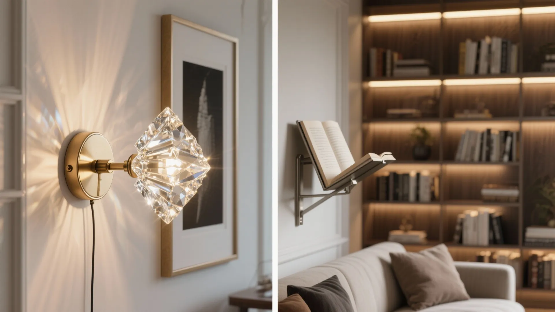 4. Adjustable Arm Crystal Sconces for Flexible Lighting