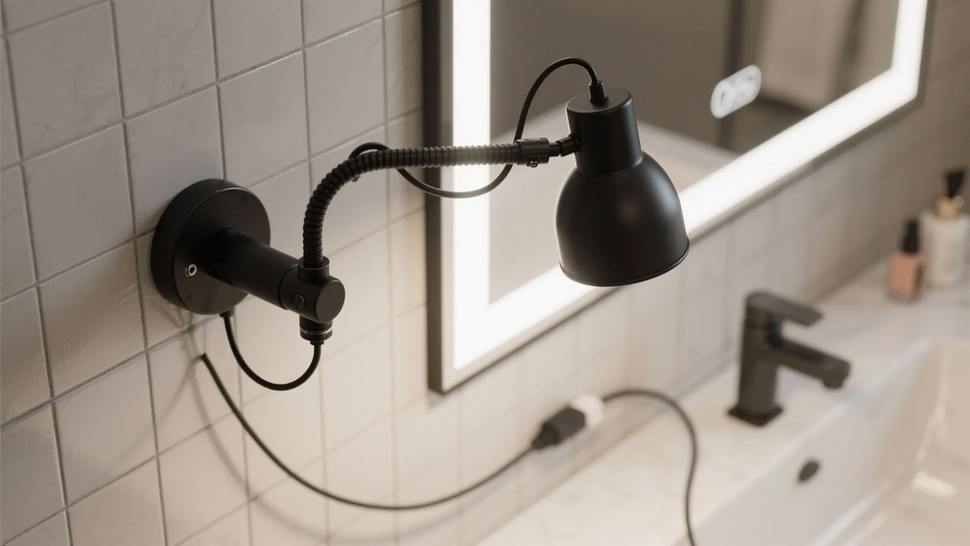3. Use Adjustable Black Arm Sconces for Task Lighting