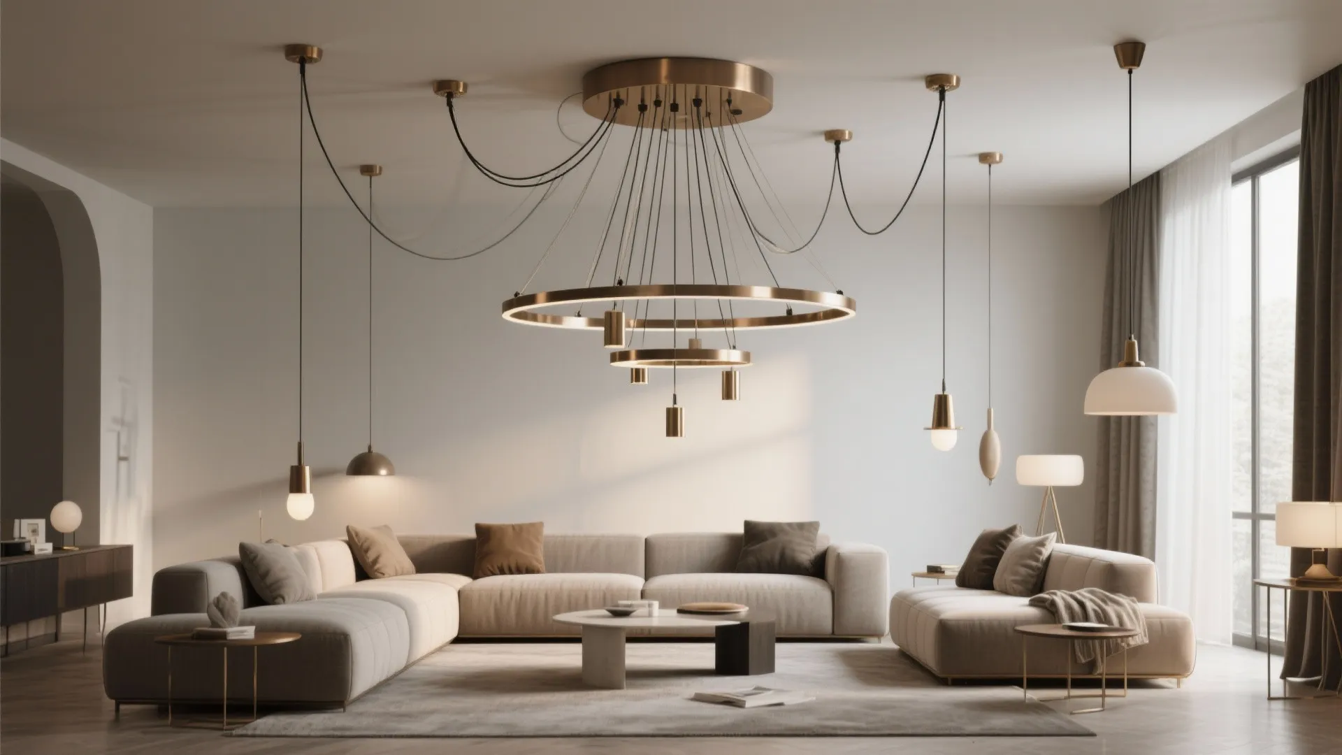 5. Adjustable Pendant-Chandelier Hybrid