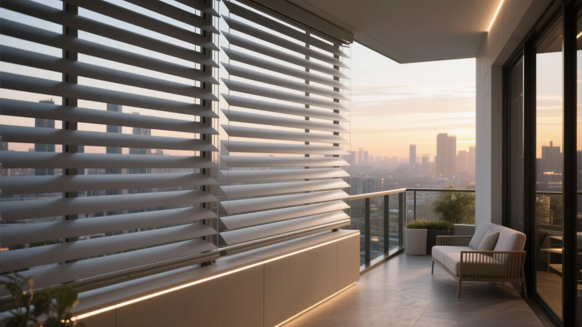 Adjustable Louvers or Slatted Metal Shade