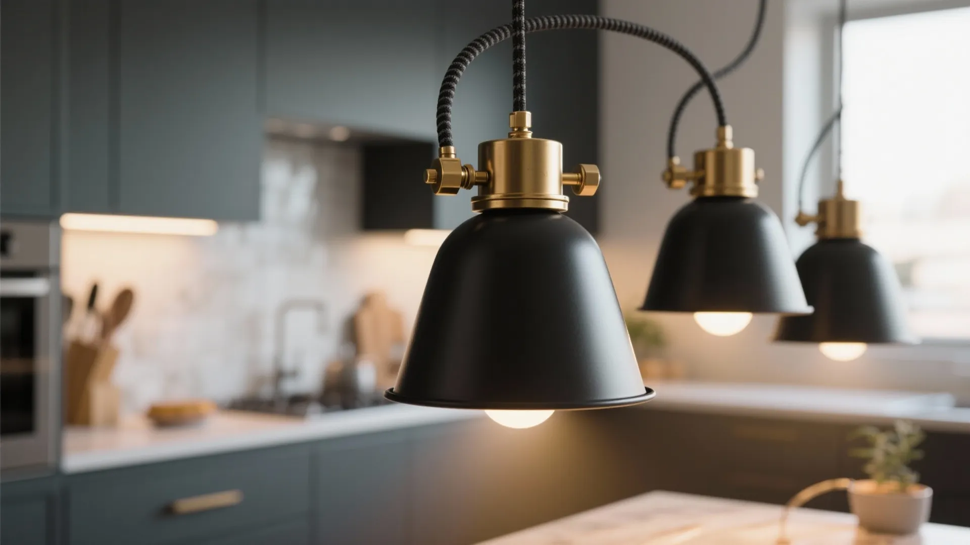 3. Adjustable Mini Bell Shades Over Work Zones