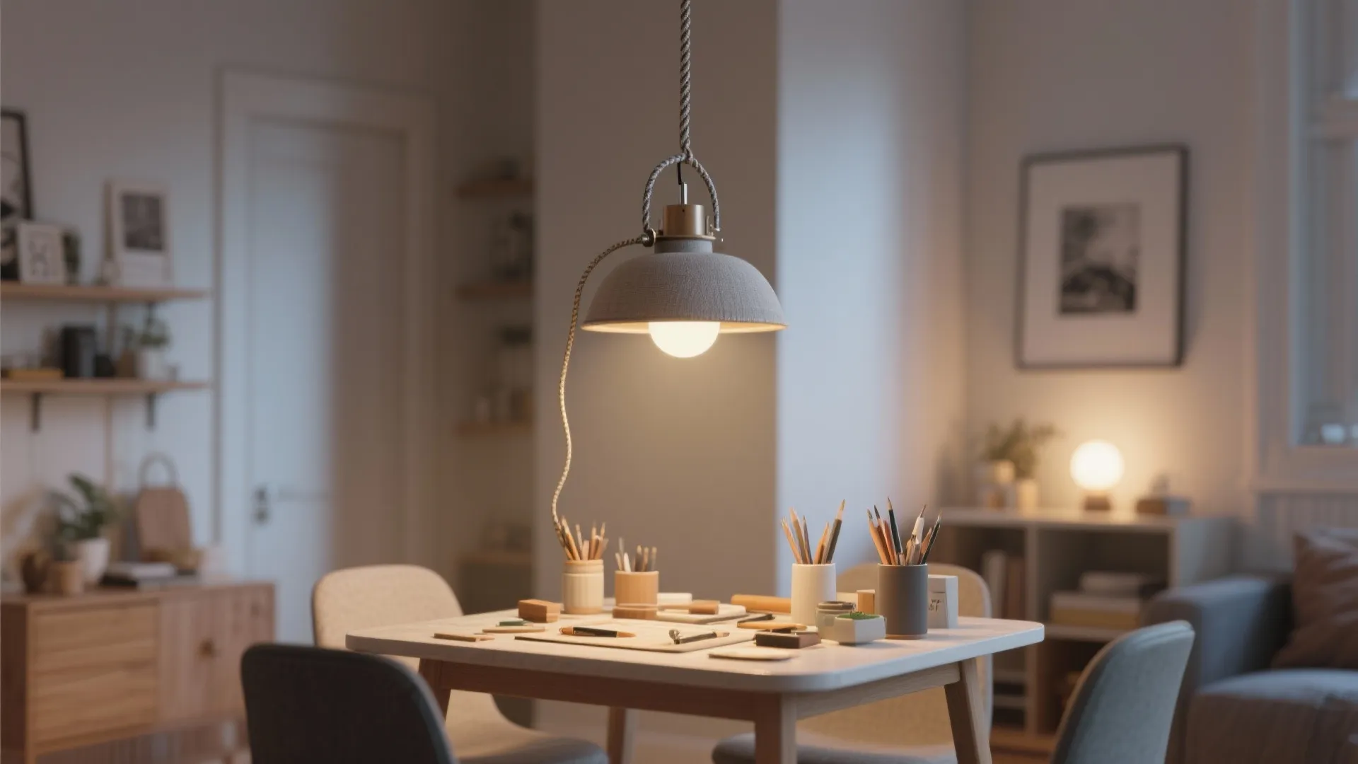Adjustable height pendants for flexible living