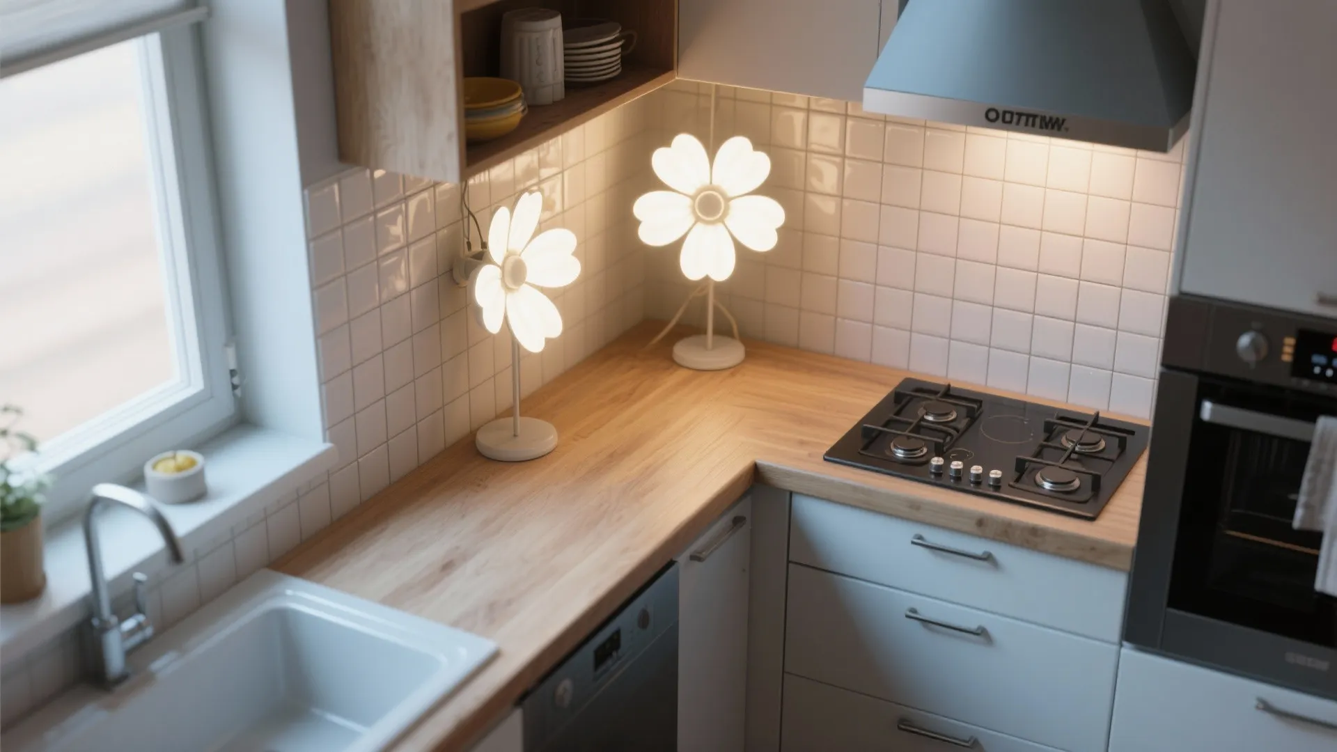 3. Adjustable Petal Lights for Task and Mood