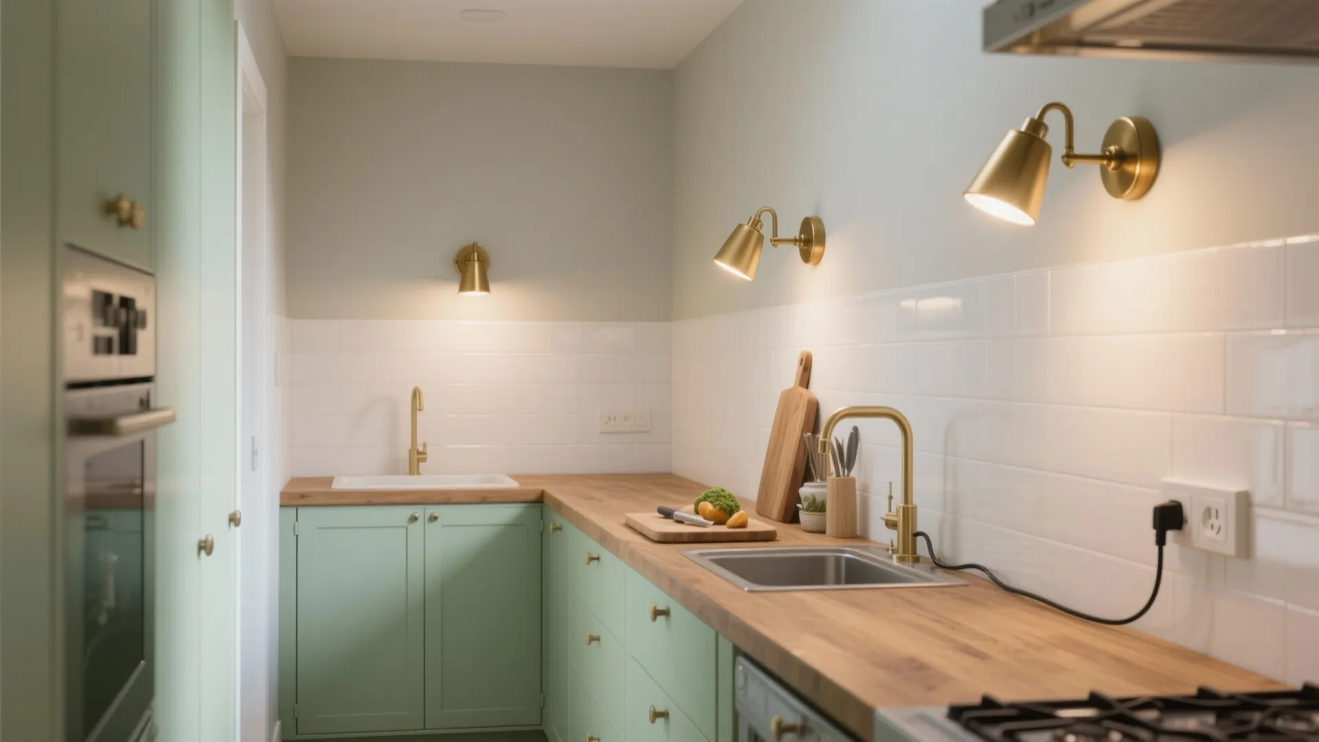 Wall-mounted sconces that double as task lights