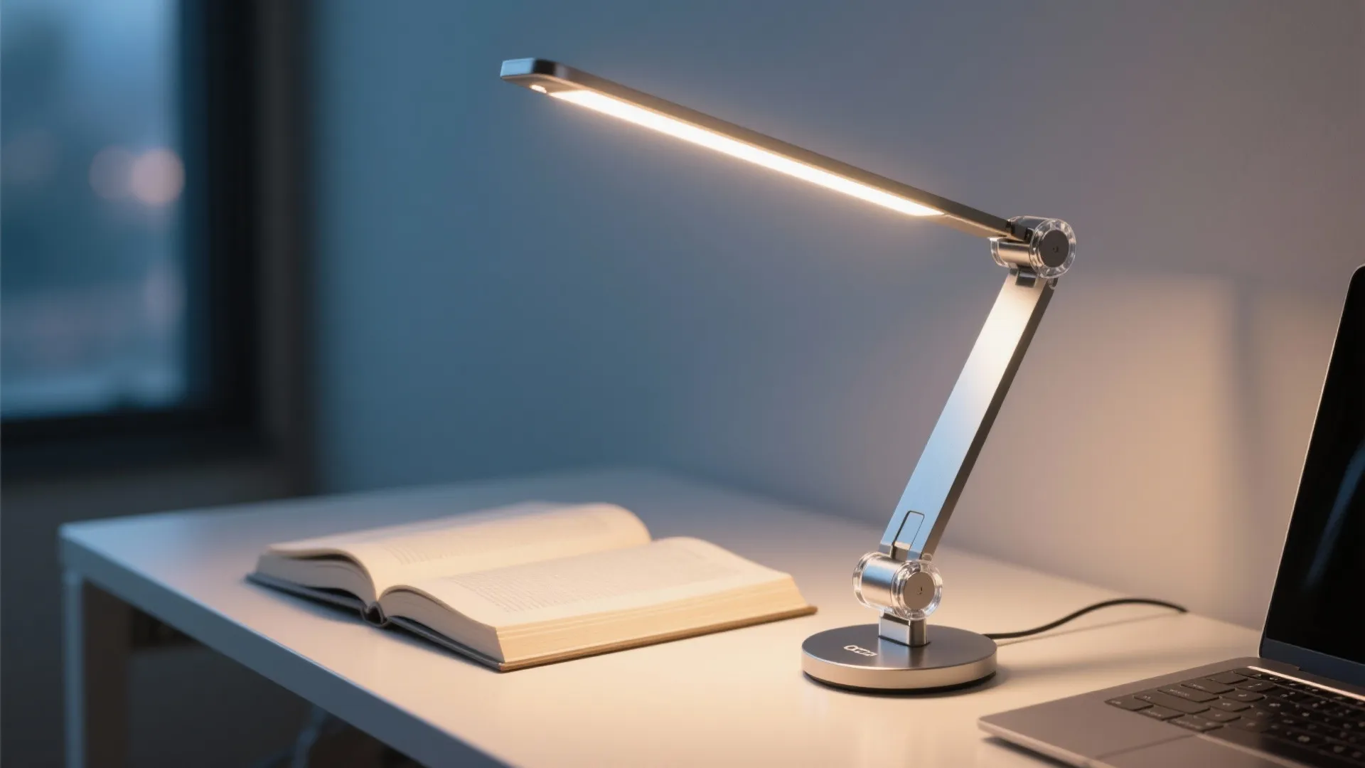 1. Slim LED Task Lamp with Adjustable Arm