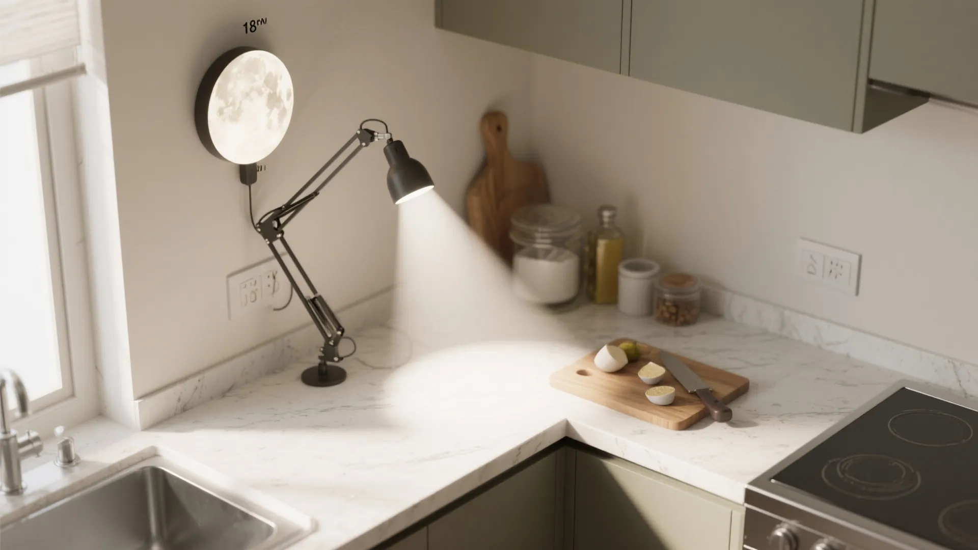 Adjustable Arm Moon Light for Flexible Prep Zones